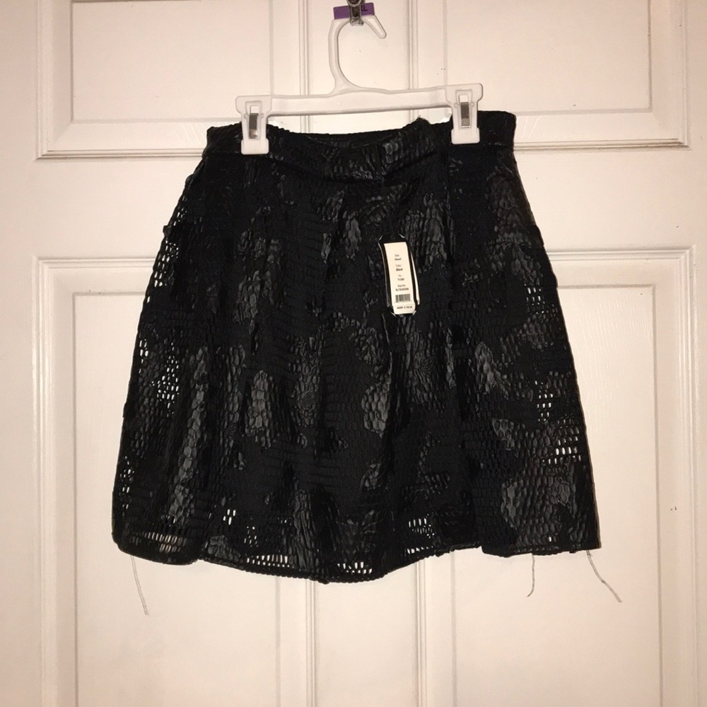 Black faux leather skirt